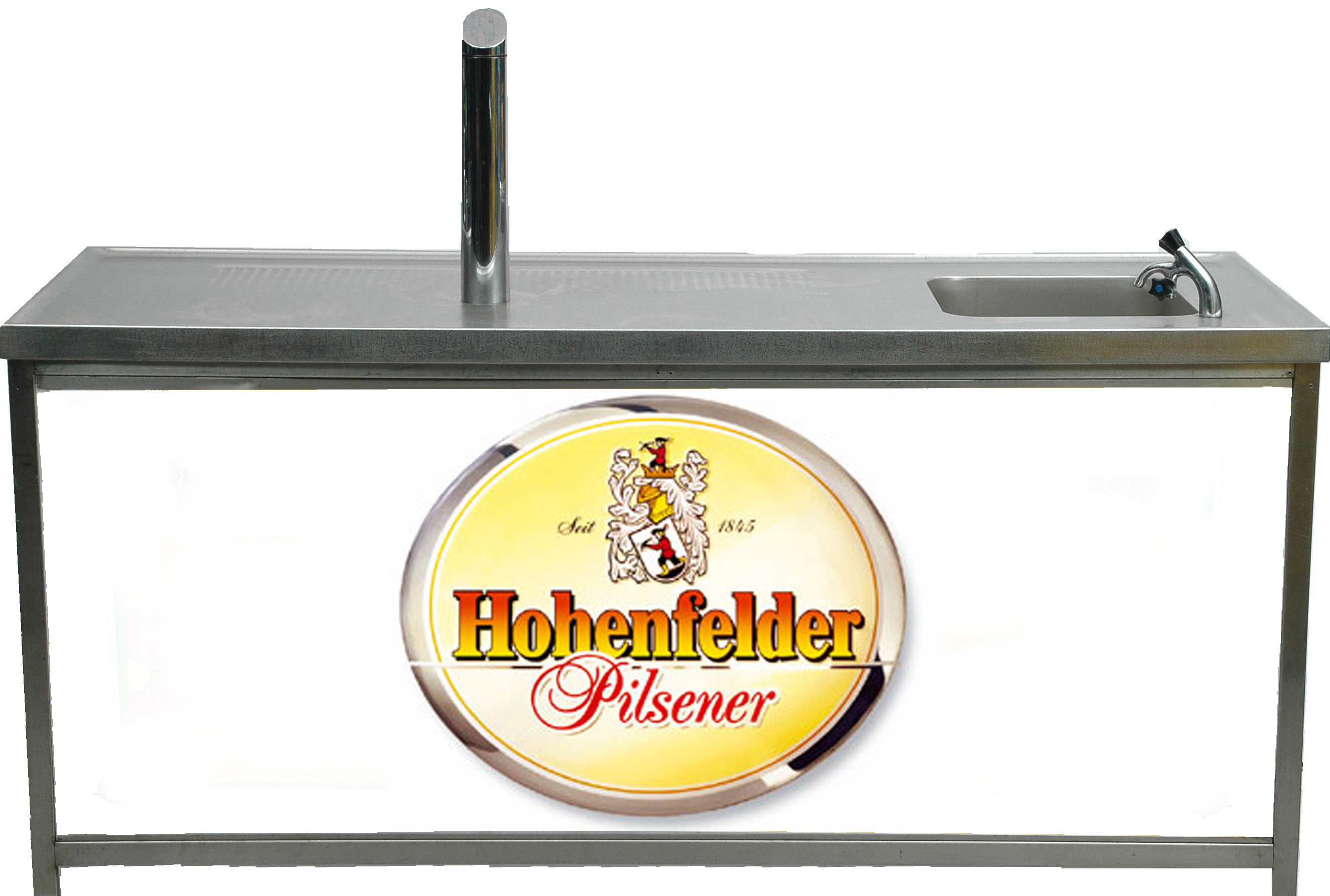 Klapptheke "Hohenfelder", Edelstahl, Acryl-Weiß